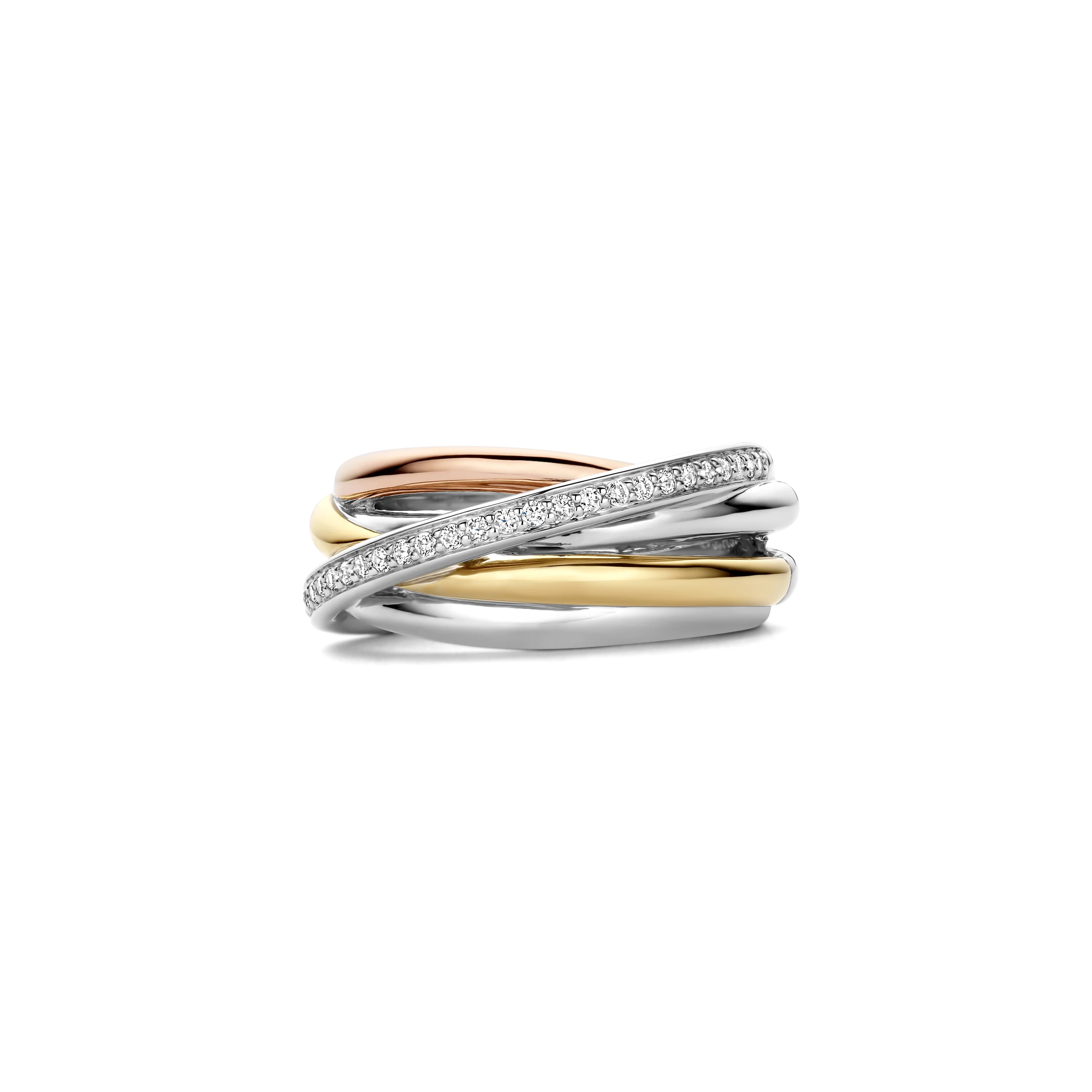 Tricolor Zirkonia Crossover Ring - M model - Image 3