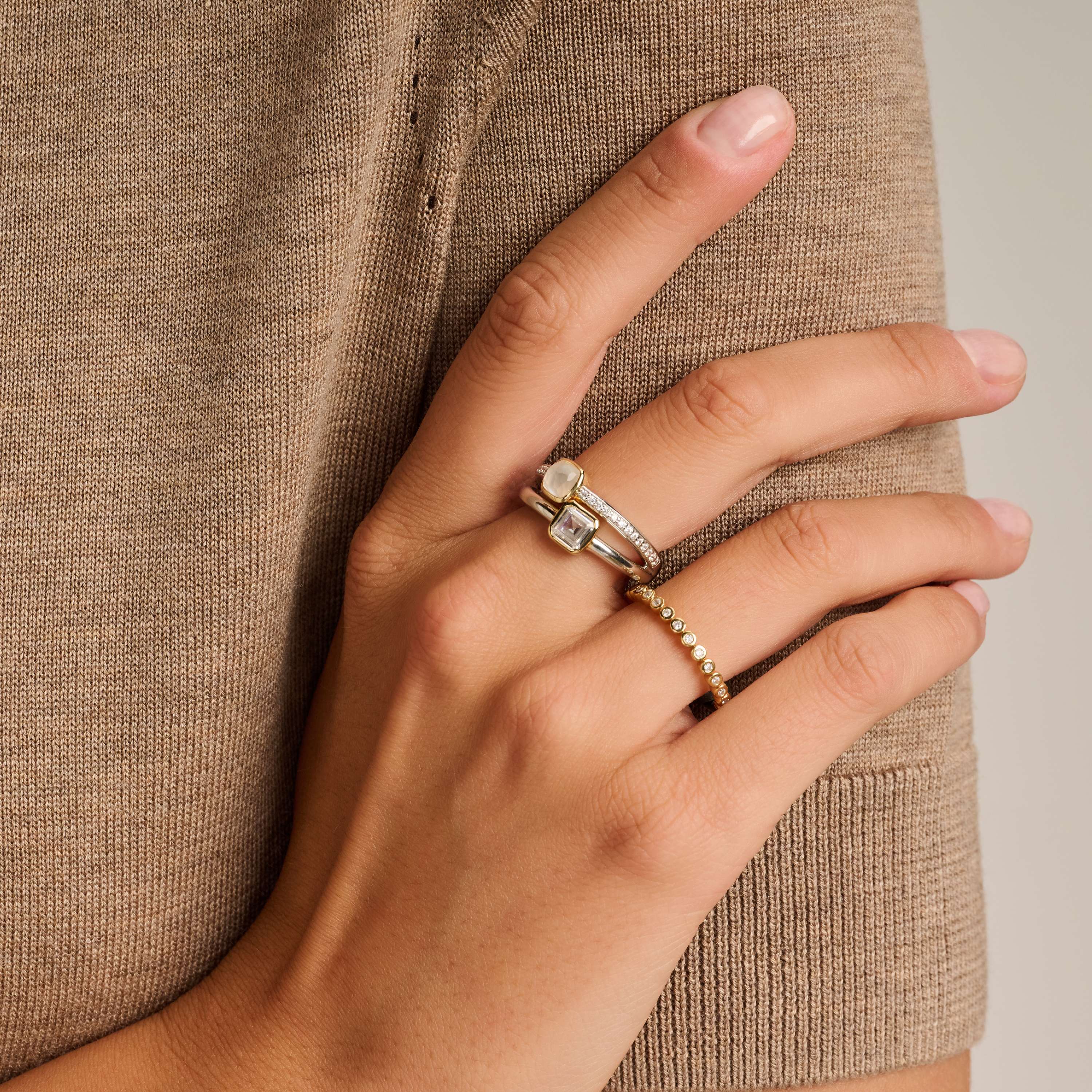 Double Cushion Zirkonia Ring - Image 8