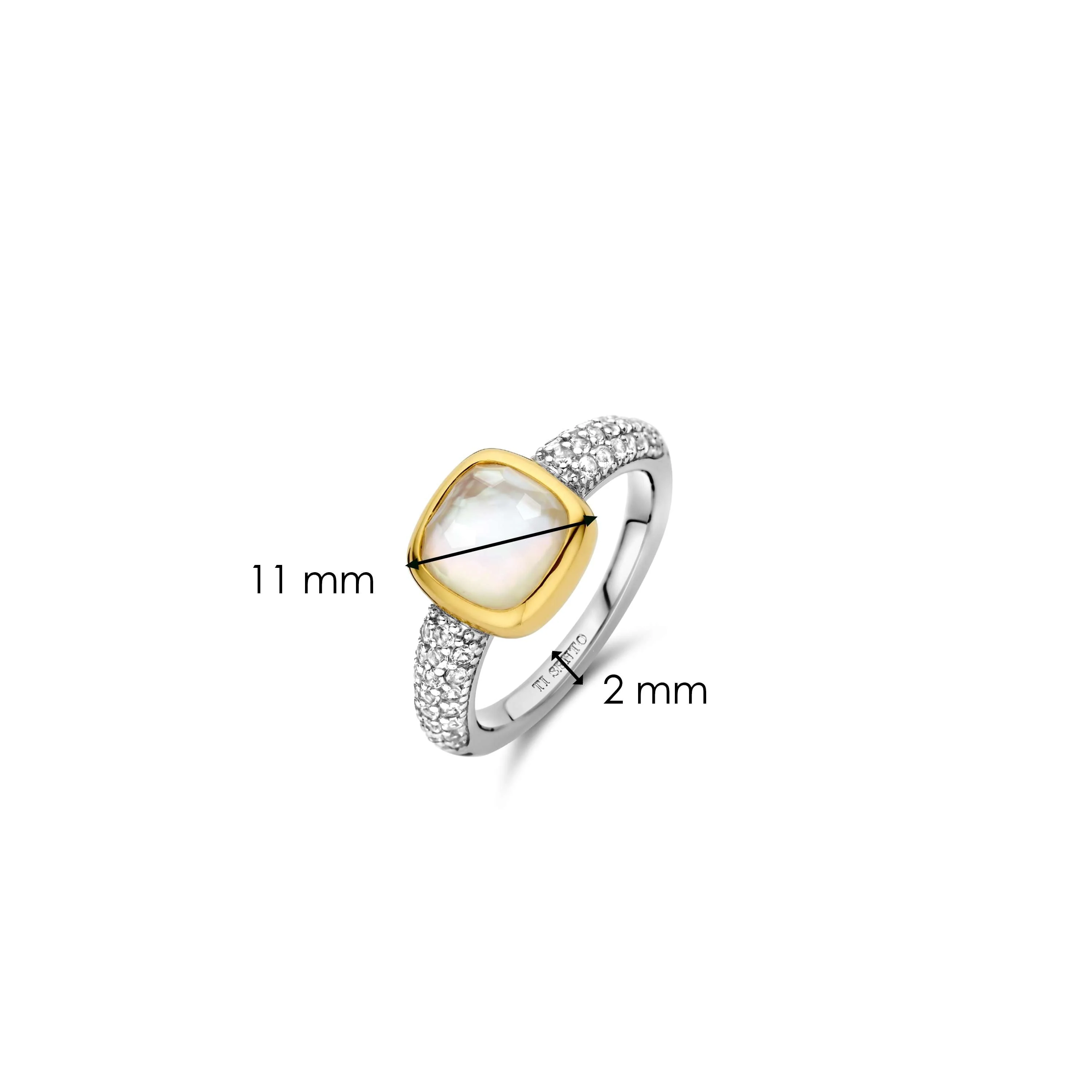 Zirkonia Cushion Ring met parel - Image 7