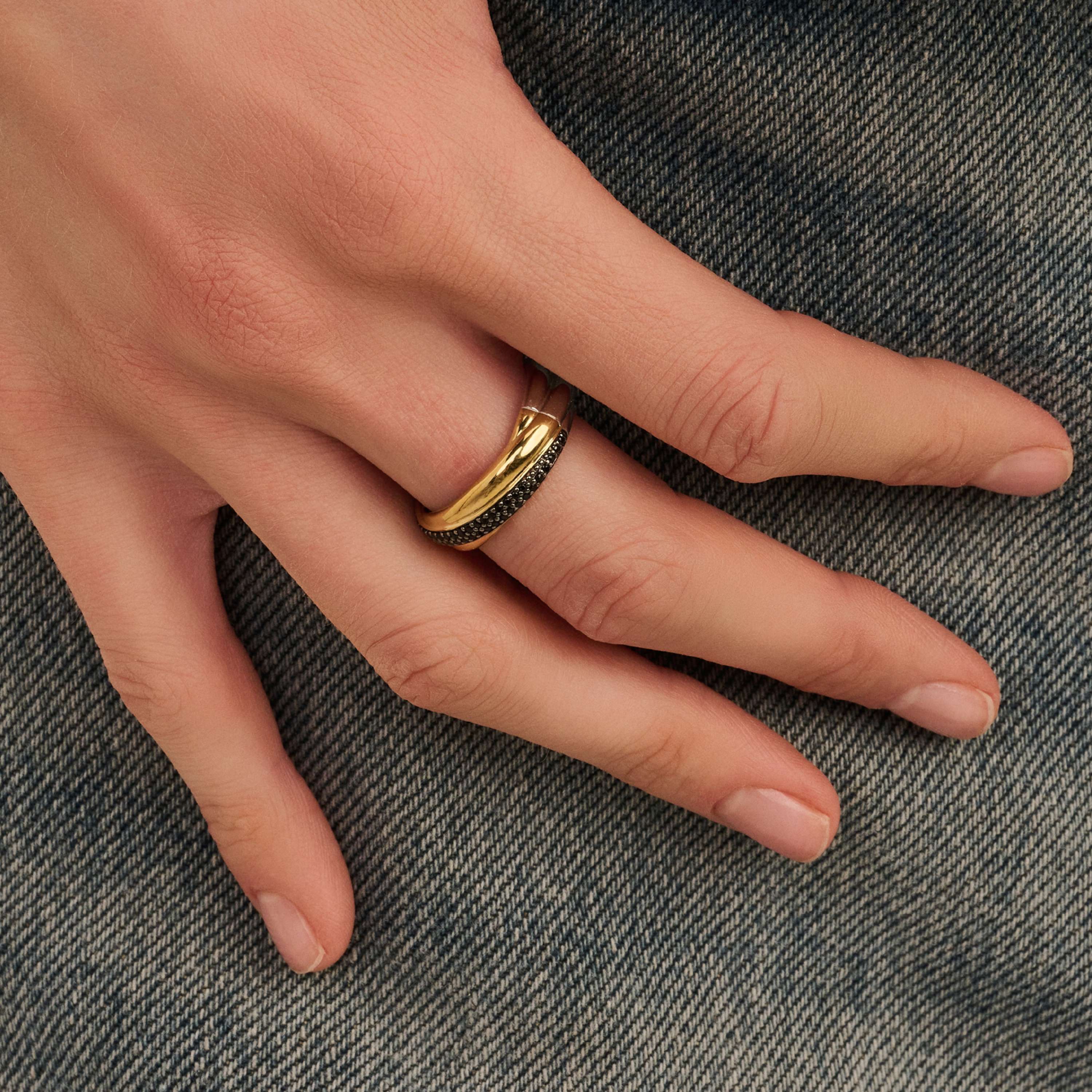 Zwarte Zirkonia Crossover Ring - S model - Image 6