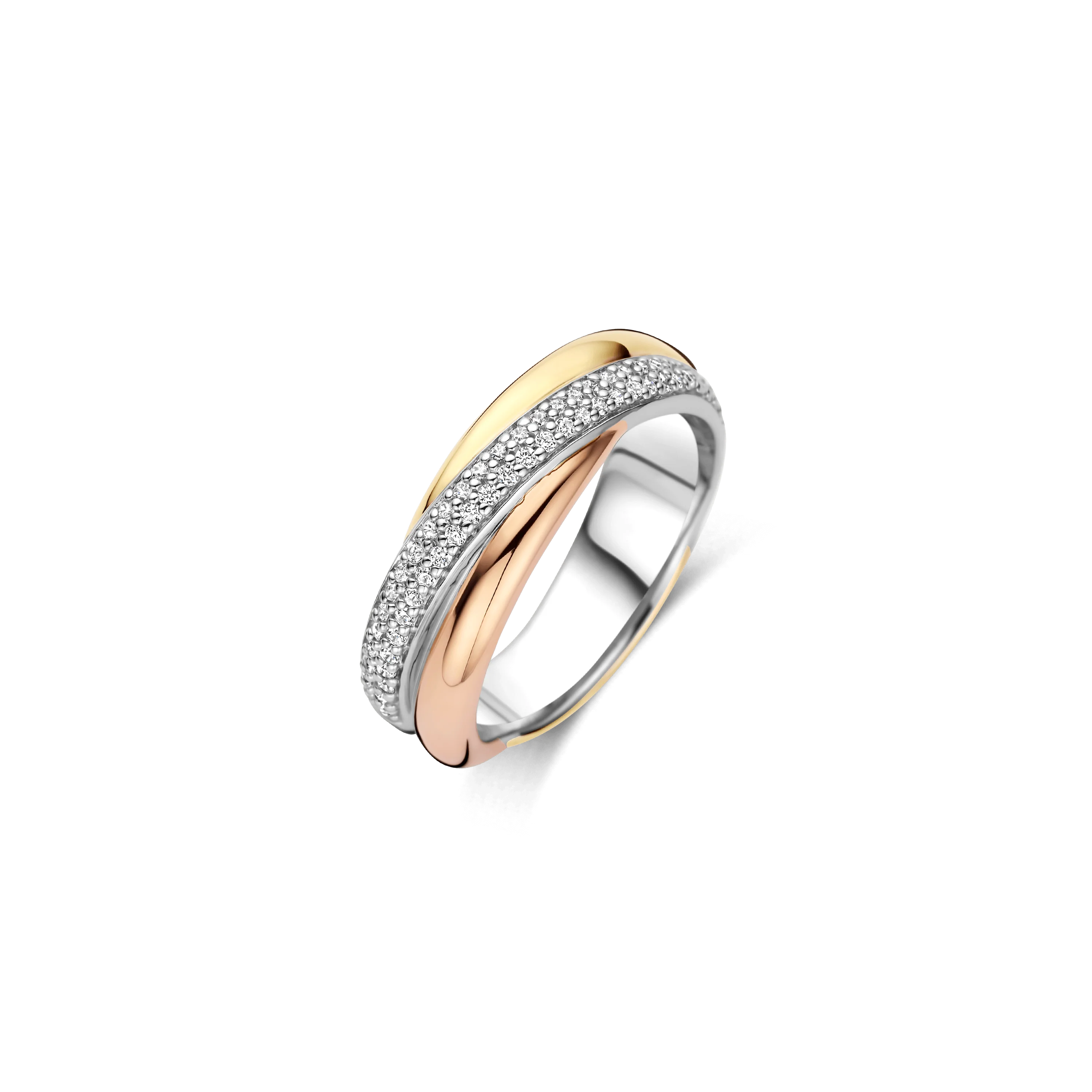 Tricolor Zirkonia Crossover Ring - S model