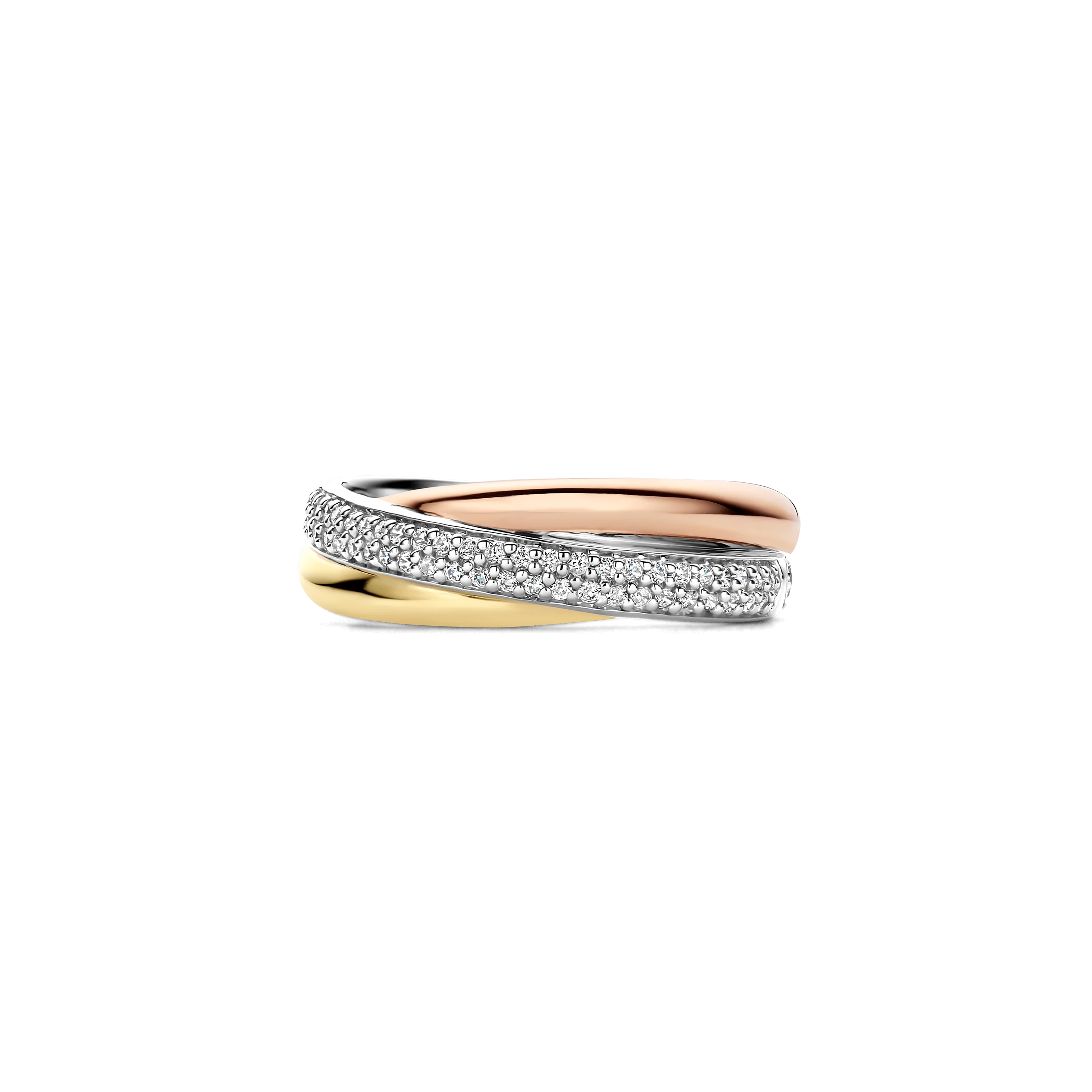 Tricolor Zirkonia Crossover Ring - S model - Image 3