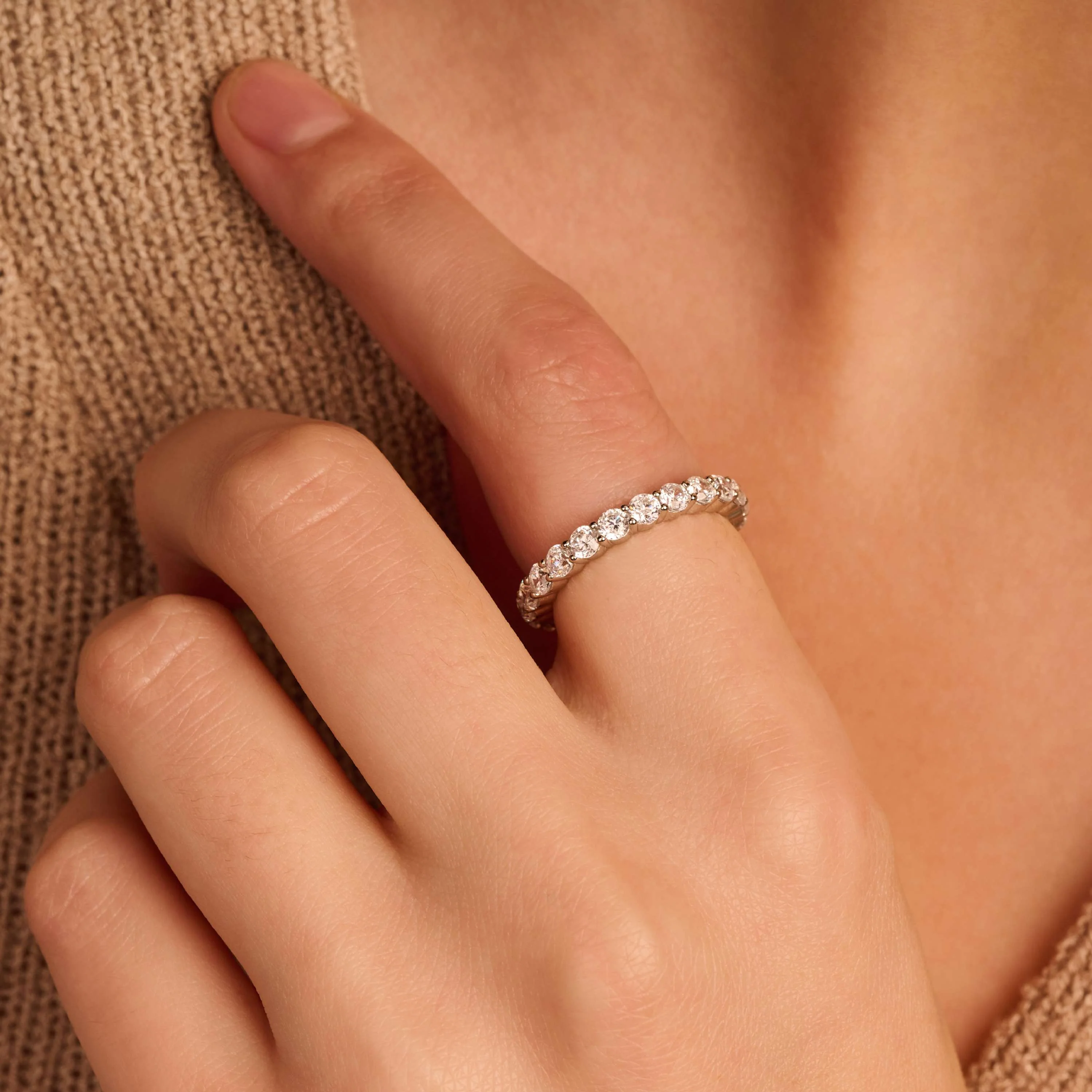 Eternity Tennis Ring 3mm - Image 7