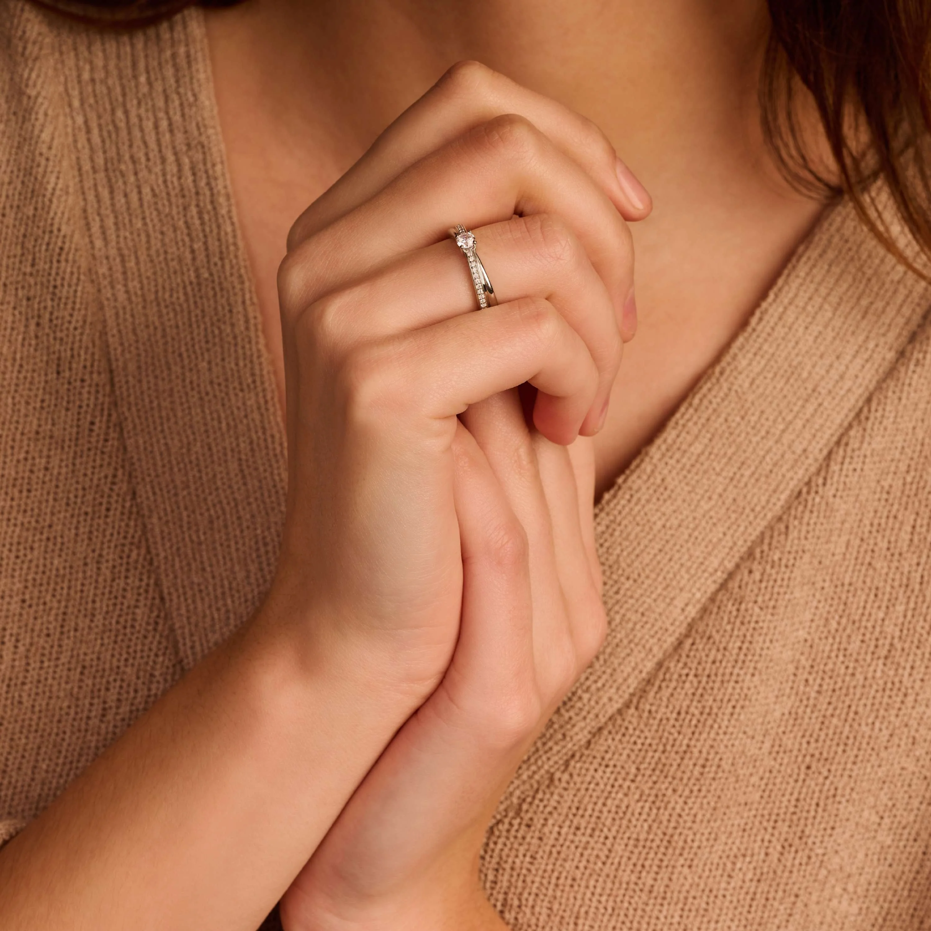 Zirkonia Crossover Ring met steen - Image 7