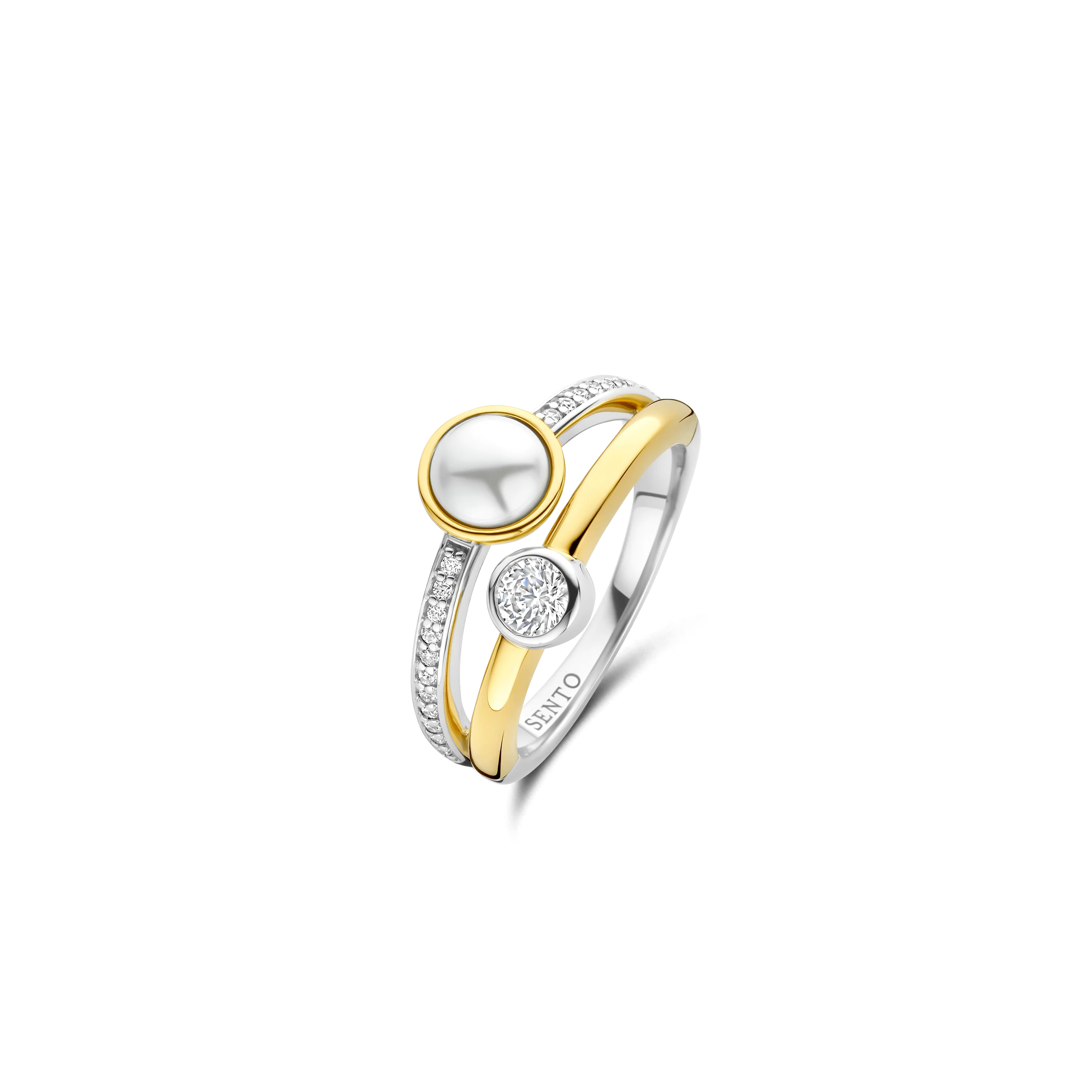 Double Zirkonia Parel Ring