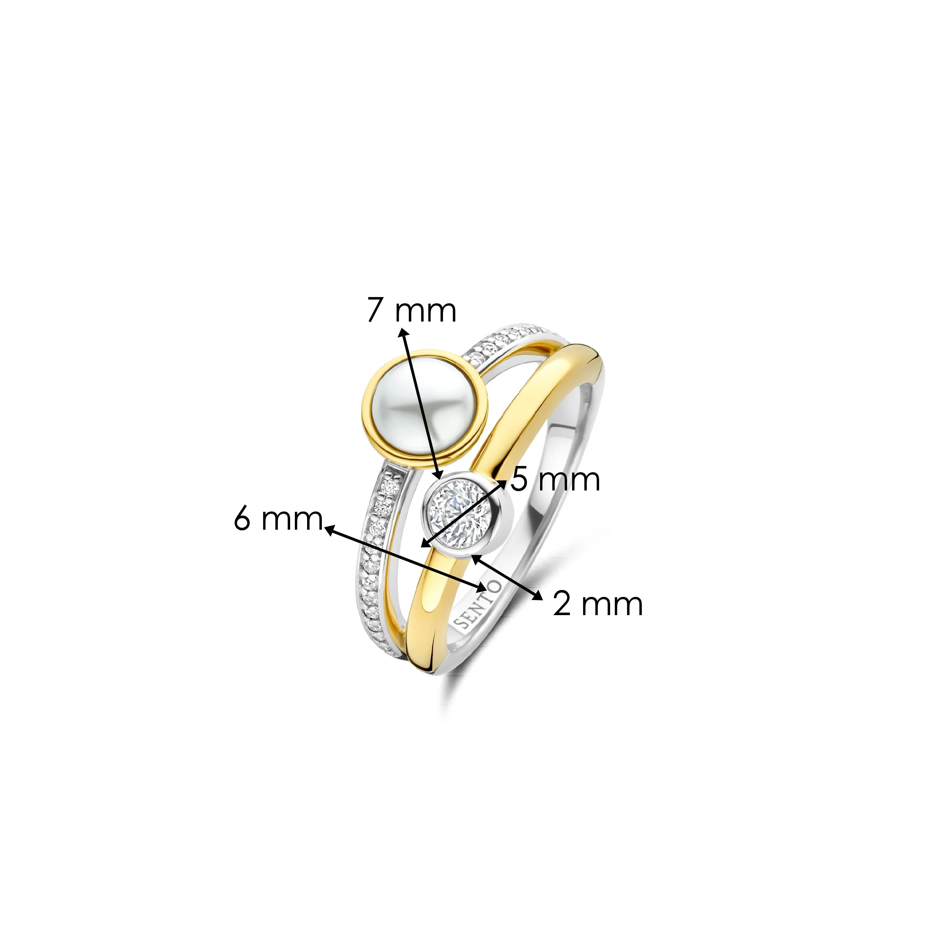 Double Zirkonia Parel Ring - Image 6