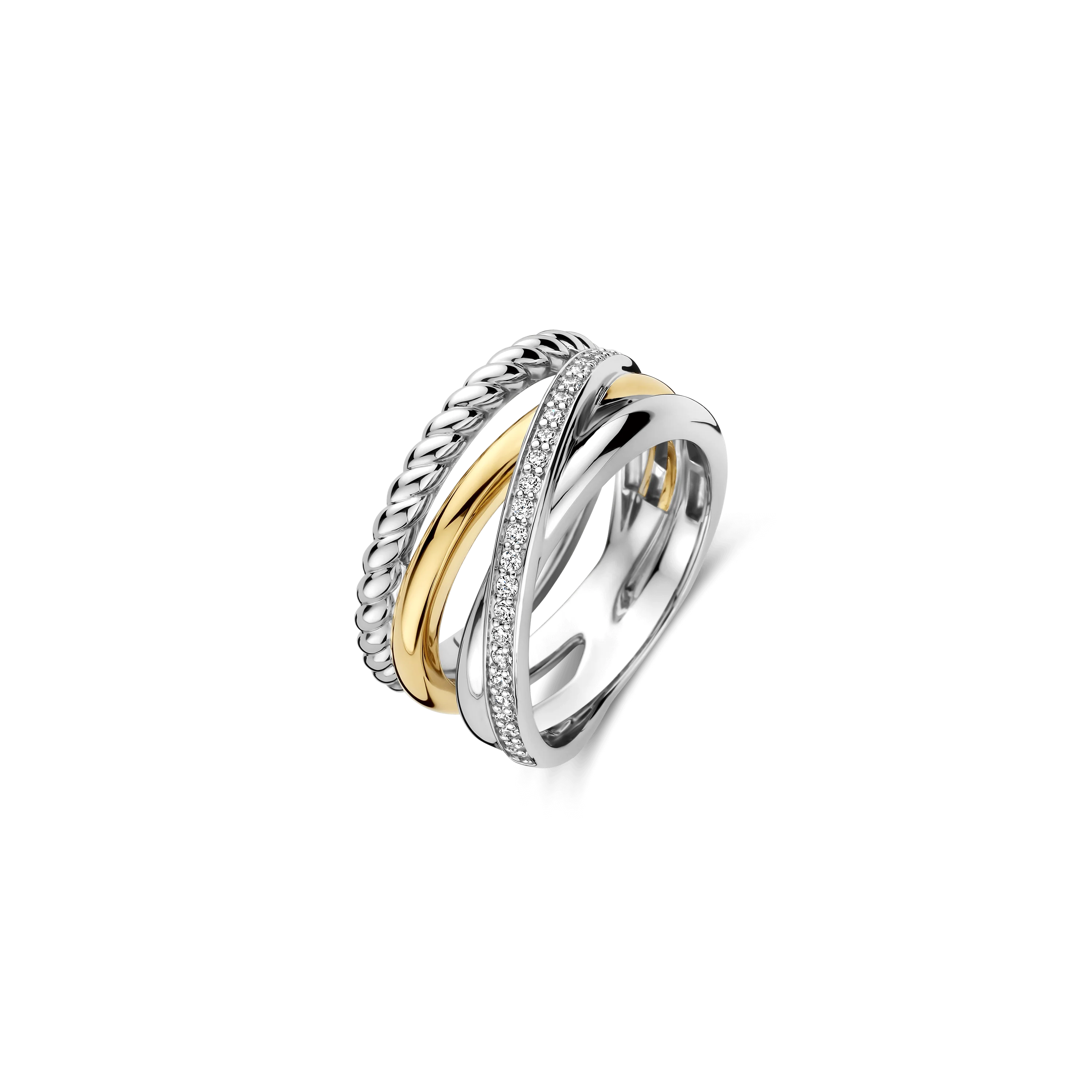 Structured Zirkonia Crossover Ring
