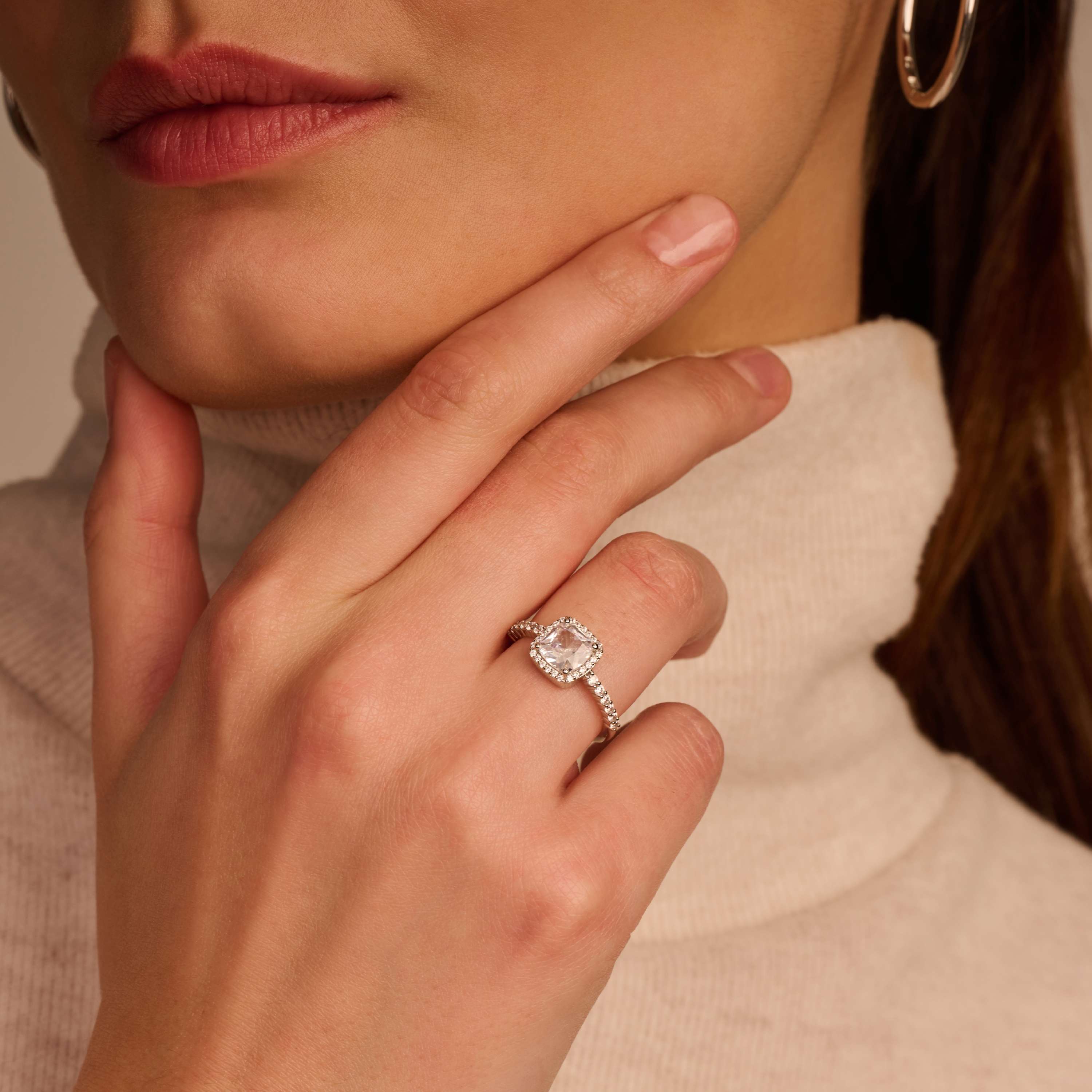 Classic Vierkante Zirkonia Ring - Image 8