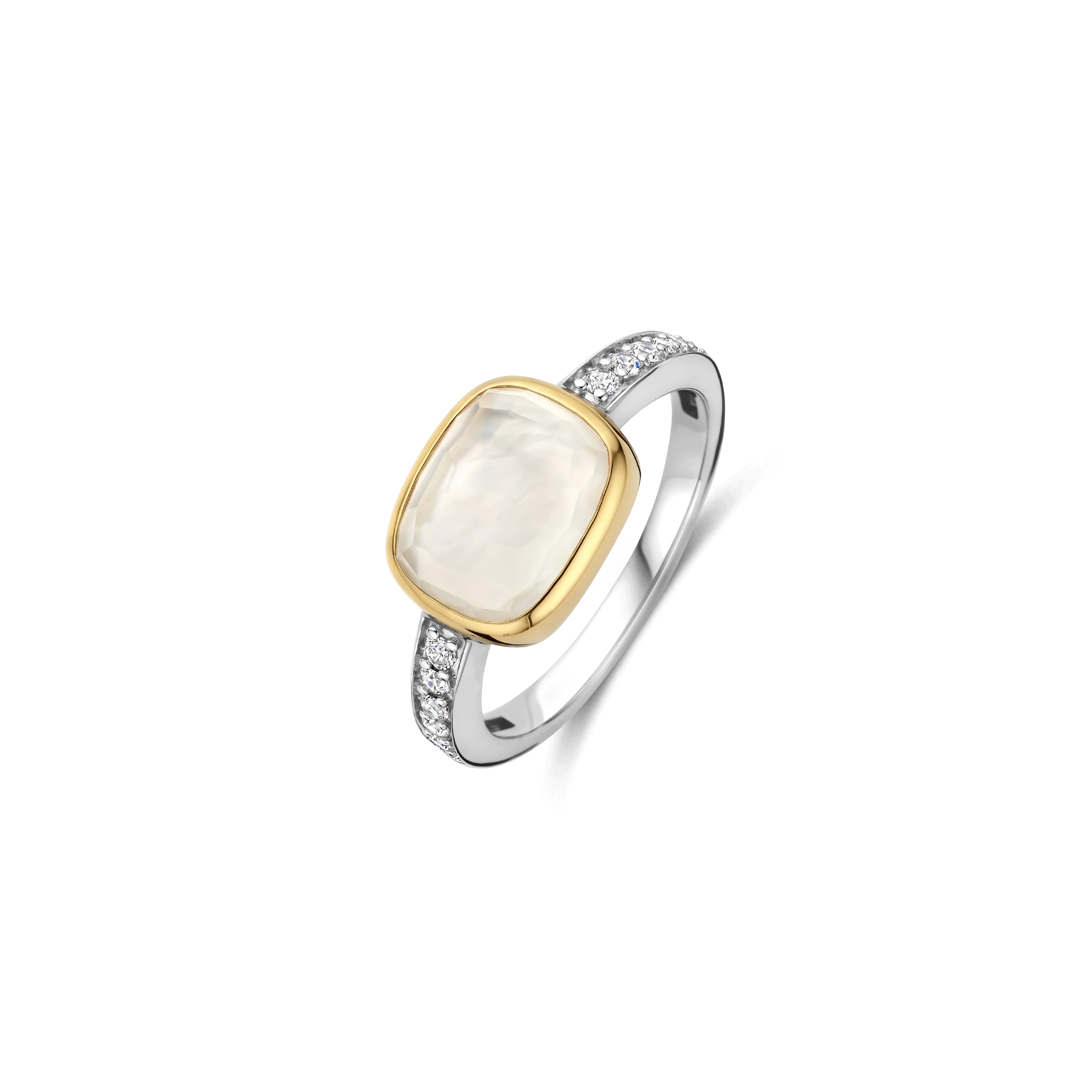 Zirkonia Cushion Ring met Parel