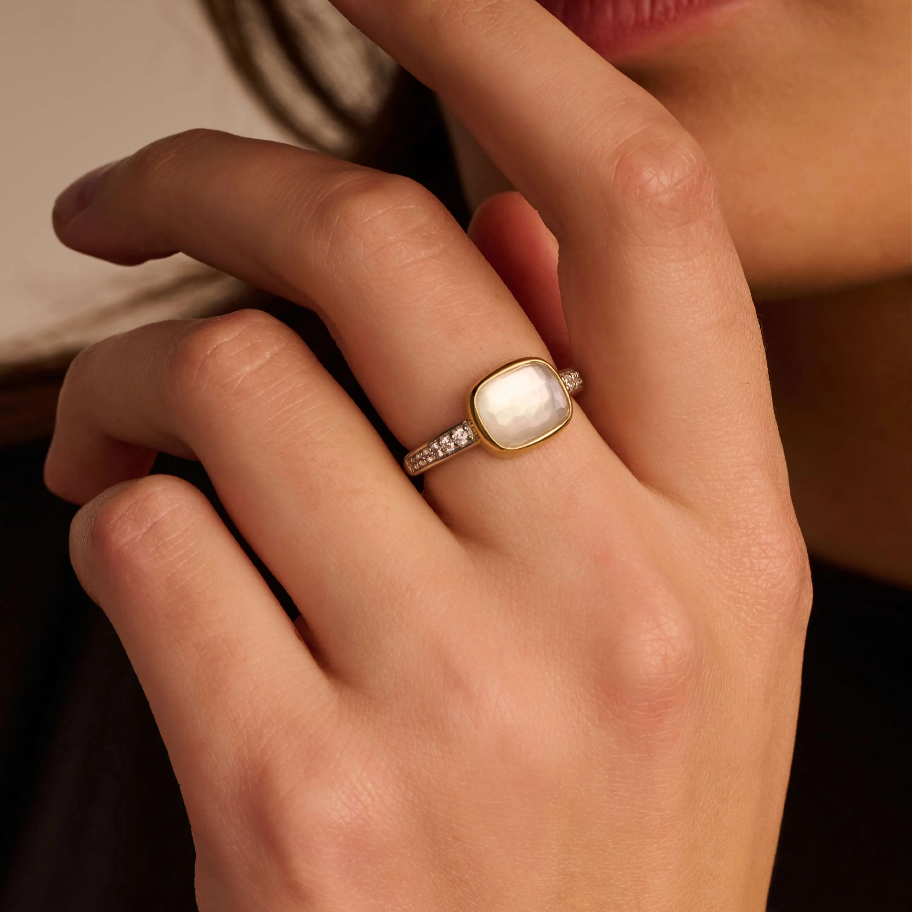 Zirkonia Cushion Ring met Parel - Image 7