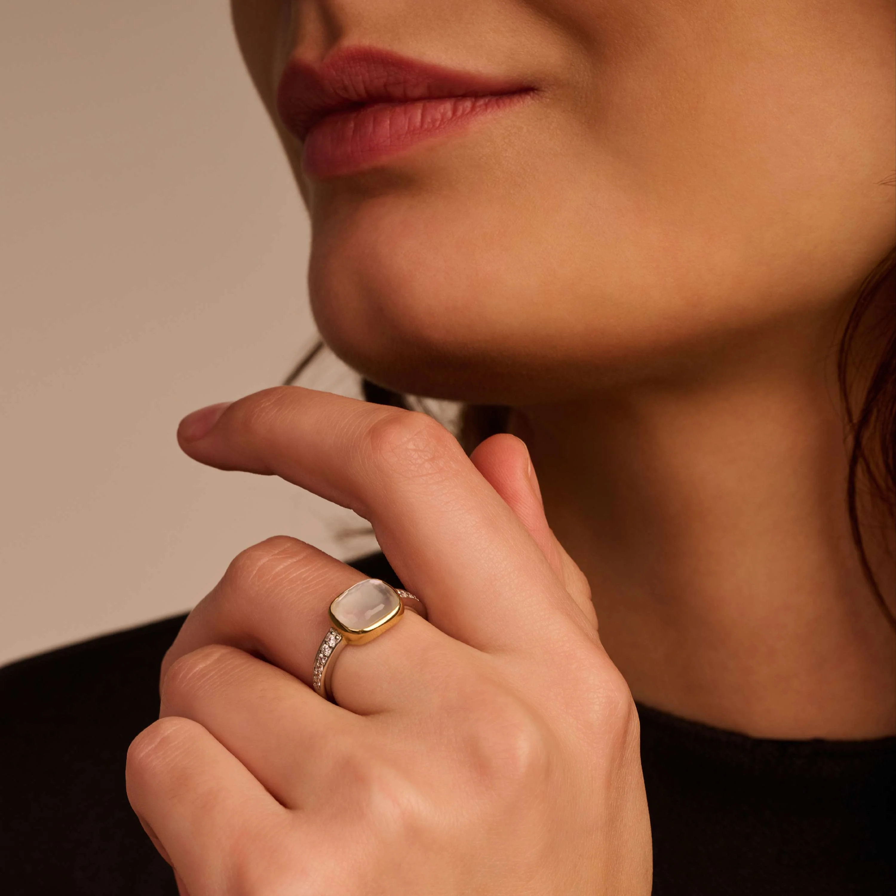 Zirkonia Cushion Ring met Parel - Image 8