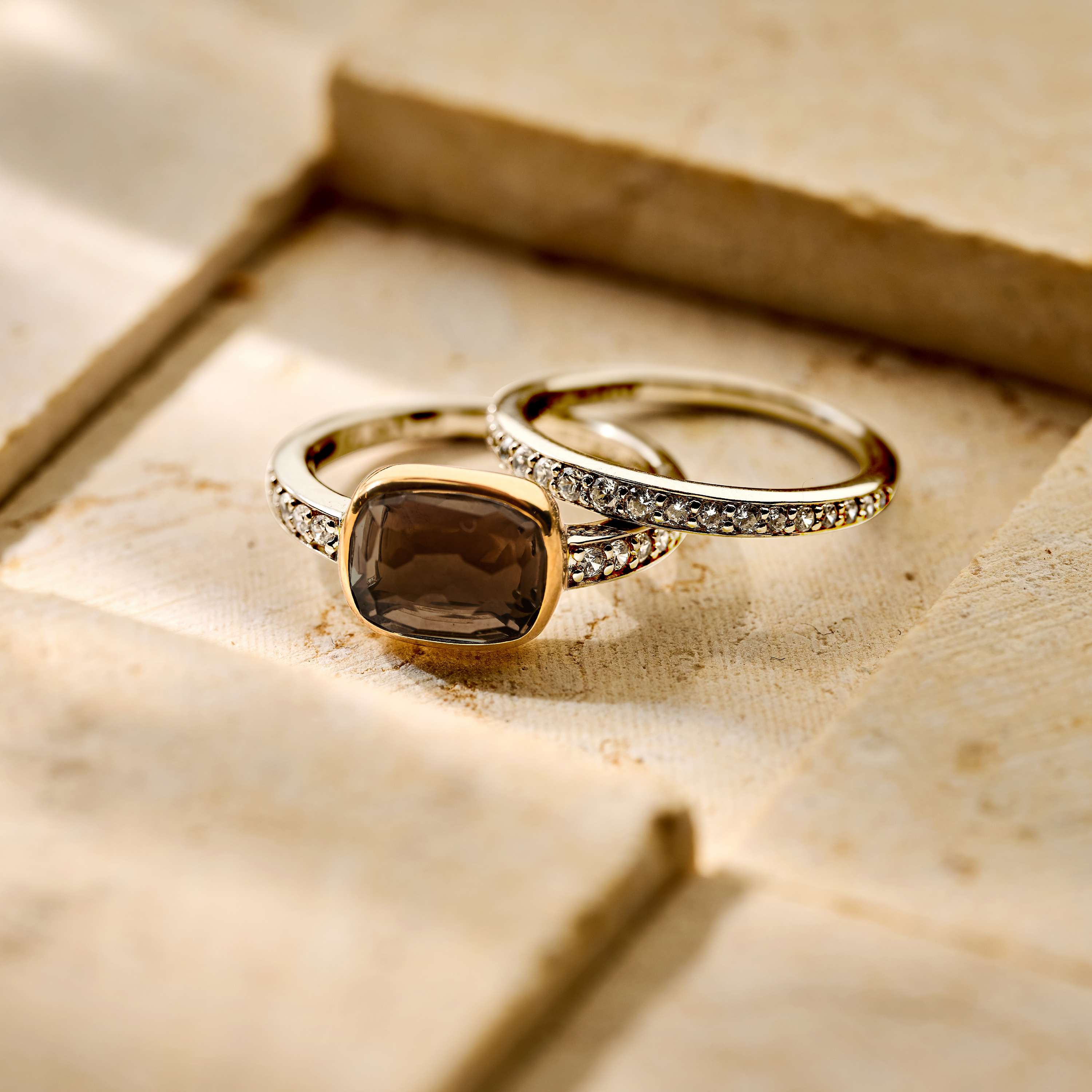 Smoky Brown Zirkonia Cushion Ring - Image 10