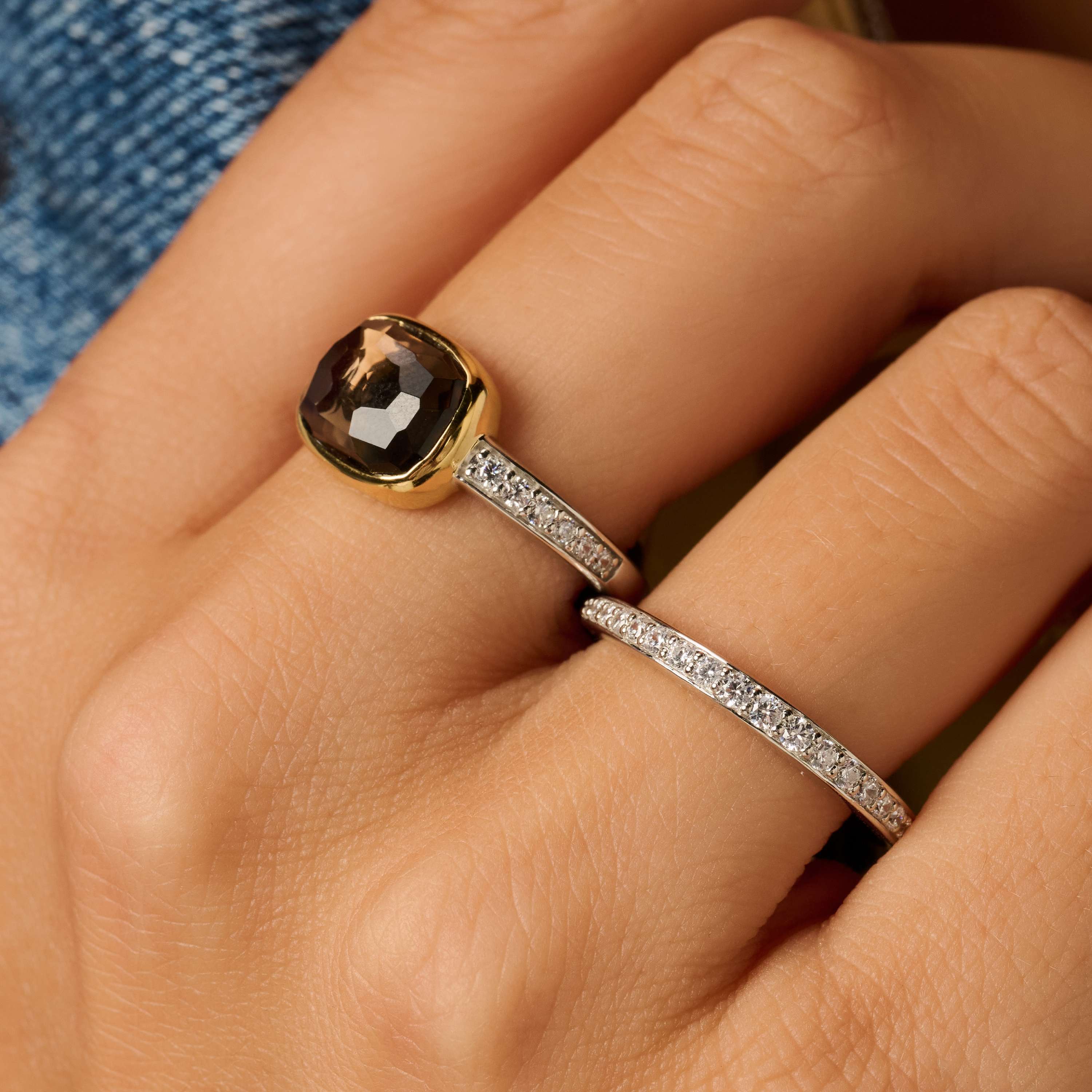 Smoky Brown Zirkonia Cushion Ring - Image 9