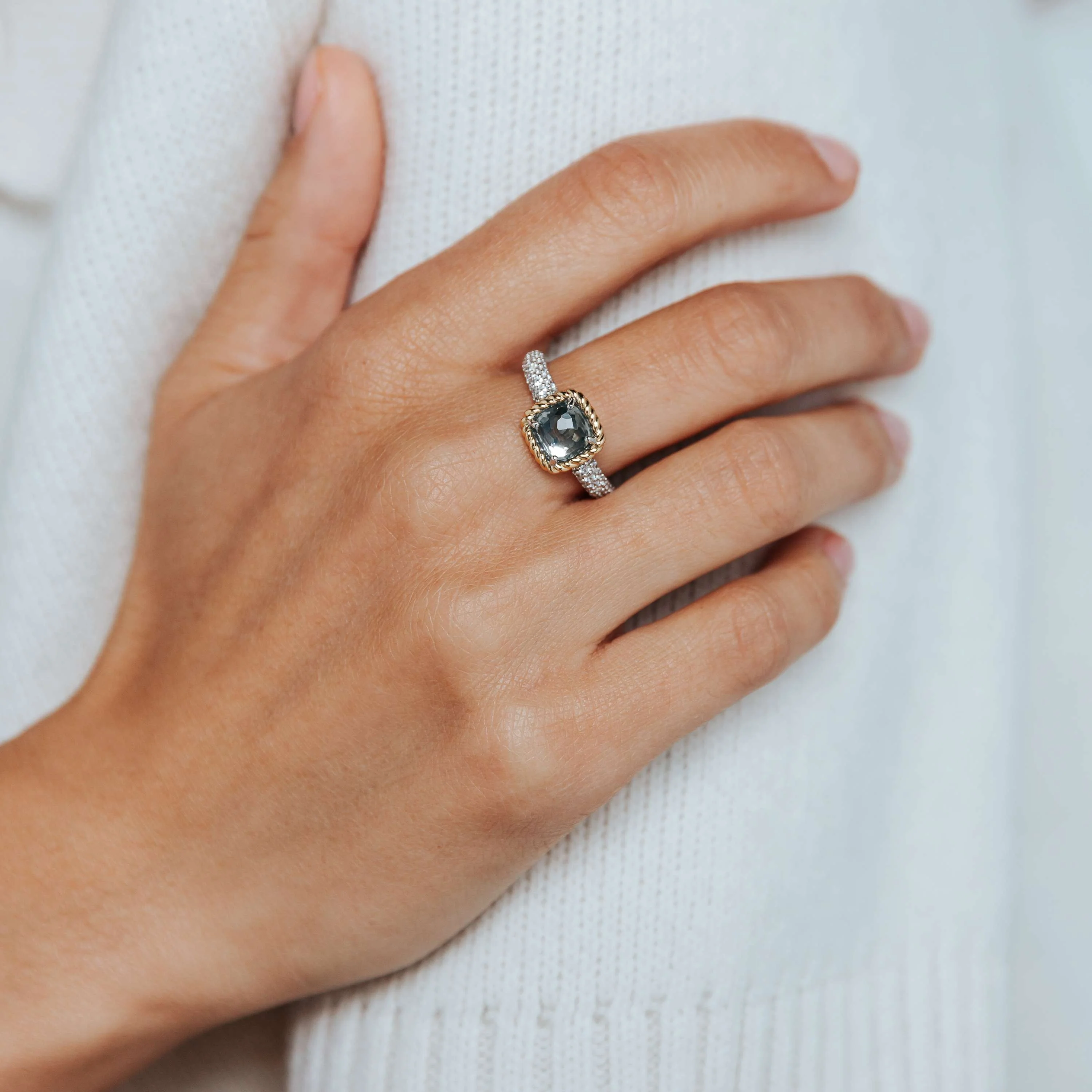 Grijze Zirkonia Cushion Ring - Image 6