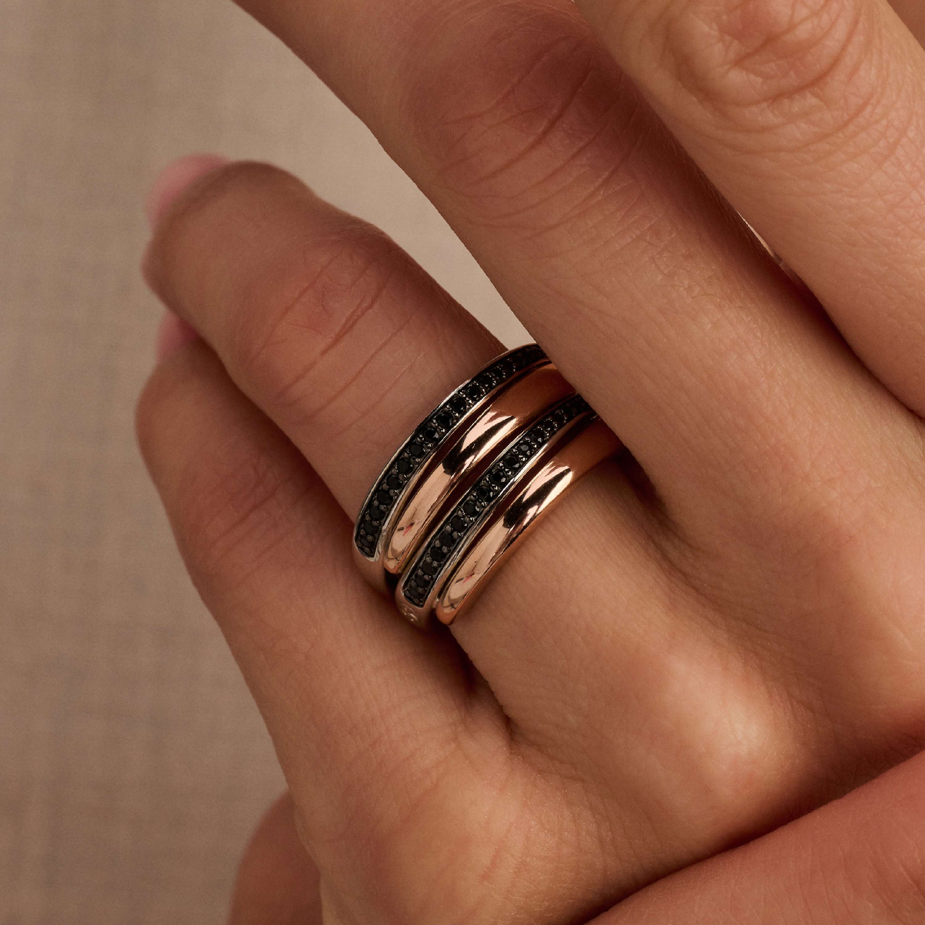 Bold Rosegold Layered Ring - Image 7