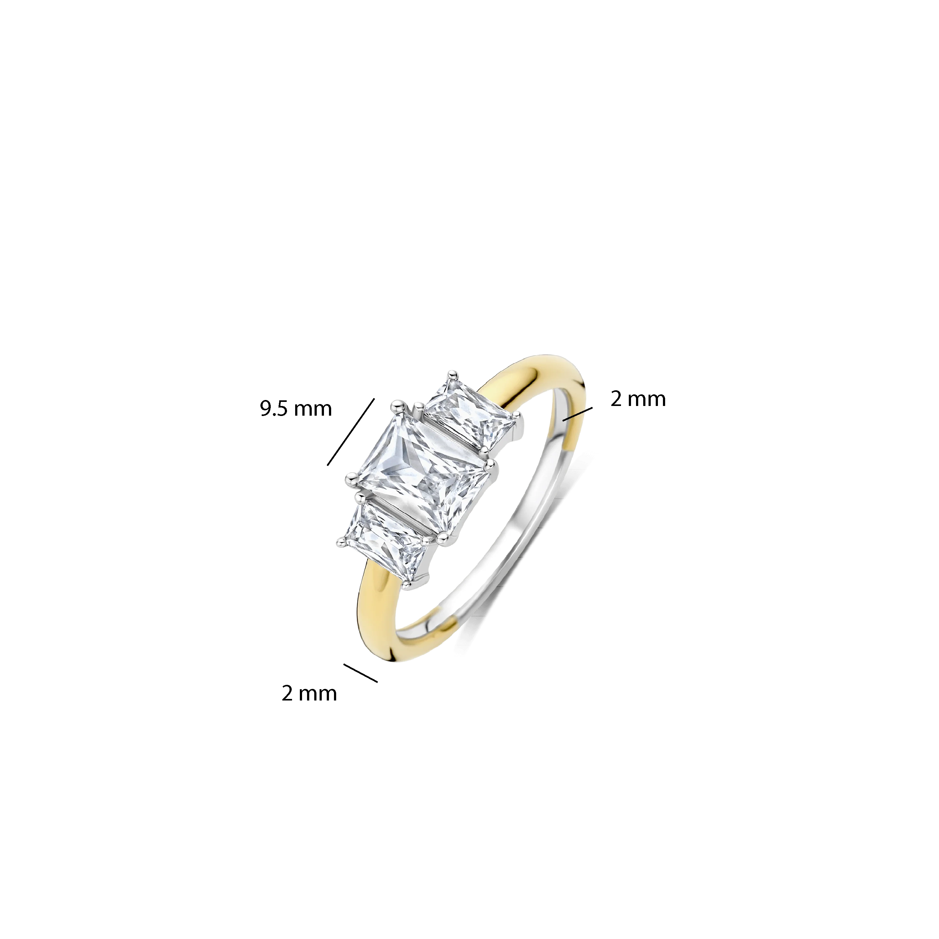Rectangular Triple Zirkonia Ring - Image 4