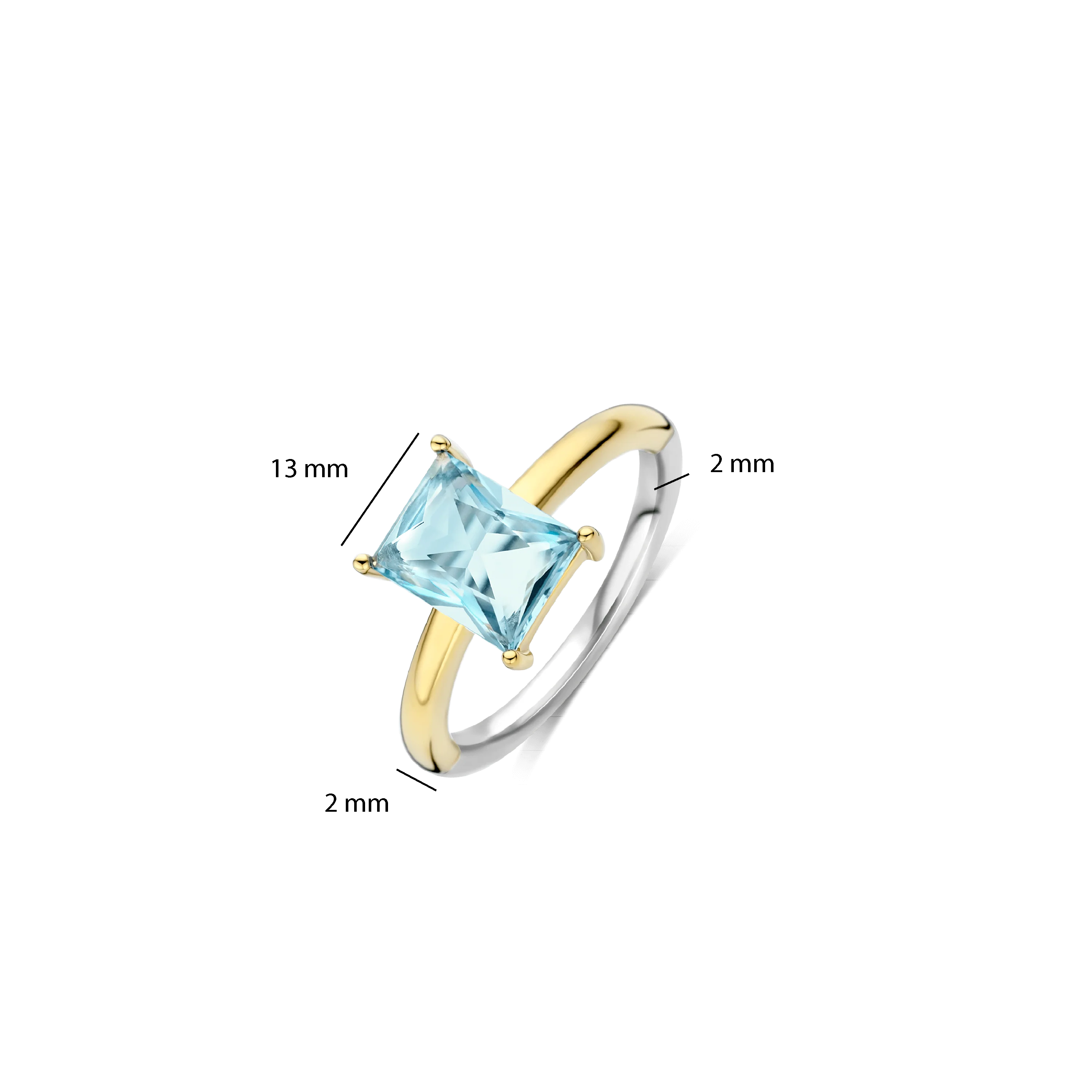 Rectangular Zirkonia Ring Licht Blauw - Image 4