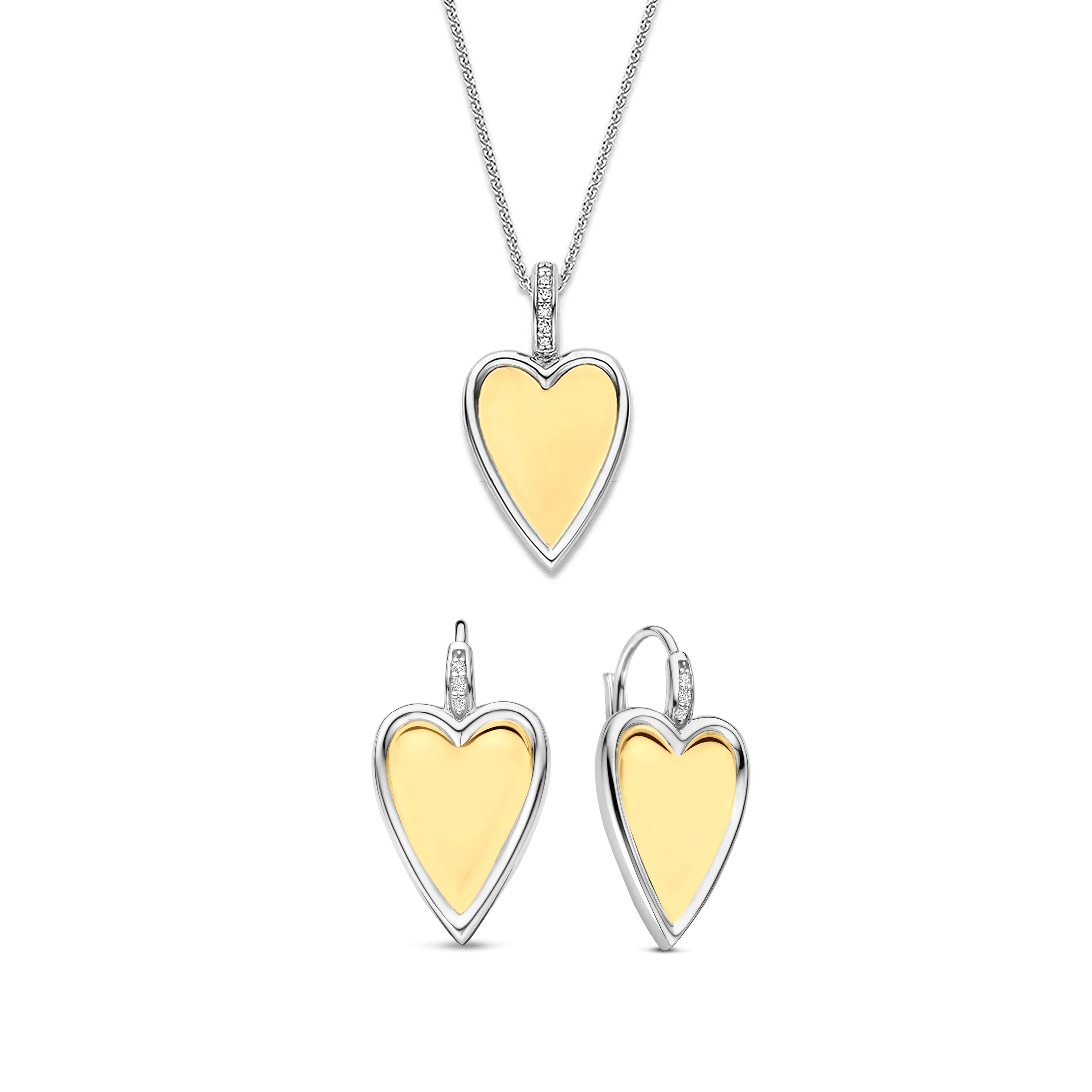 TI SENTO Hartjes Sieradenset - Ketting met hanger en Oorbellen