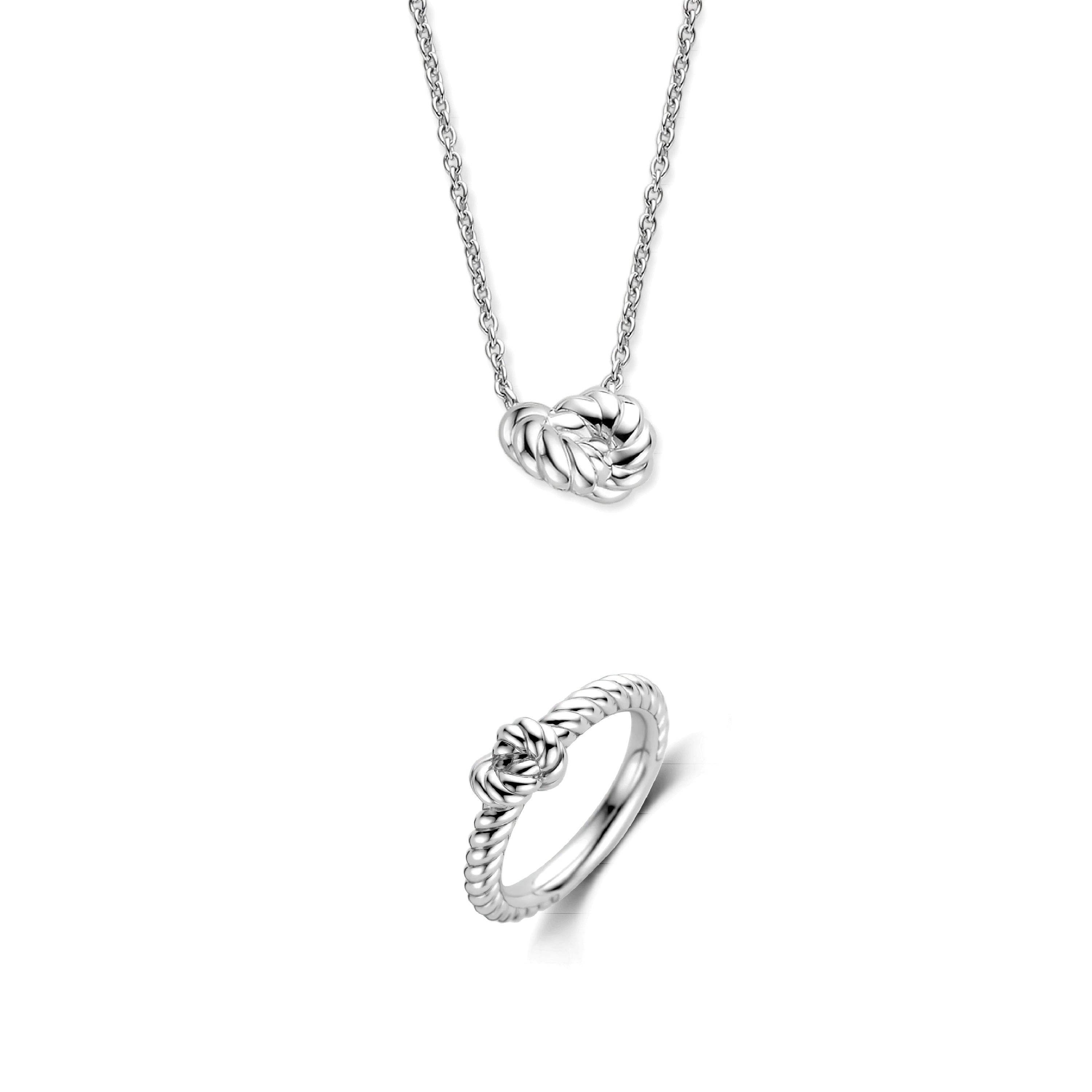 TI SENTO Twisted Knot Sieradenset - Ketting en Ring